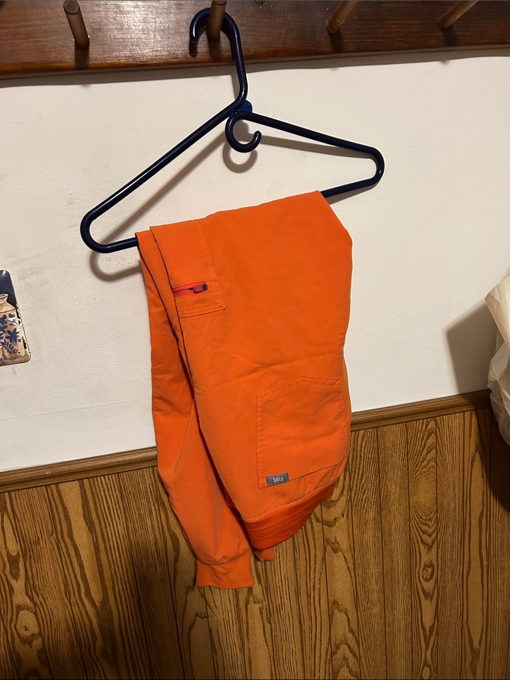 Figs Straight Leg Scrub Pants in Bright Orange